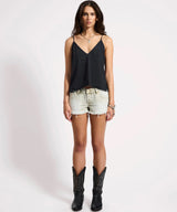 One Teaspoon - Deep V Front Singlet - Black