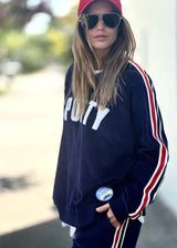 Hammill & Co - Sporty Velour Sweat - Navy