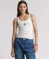 One Teaspoon - Fine Ribbed Singlet - White