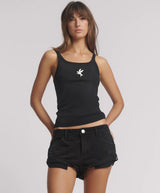 One Teaspoon - Fine Ribbed Singlet - Black