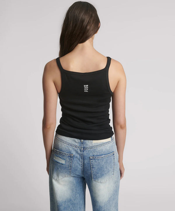 One Teaspoon - Fine Ribbed Singlet - Black