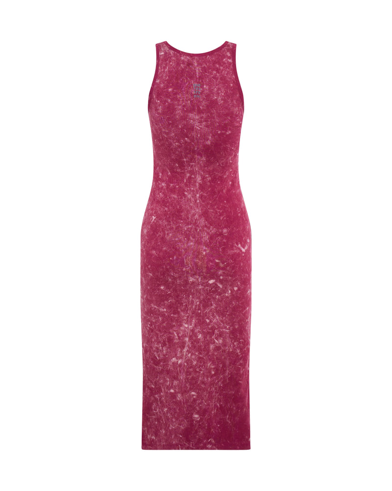 One Teaspoon - Ribbed Singlet Acid Wash Midi Dress - Burnt Red