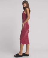 One Teaspoon - Ribbed Singlet Acid Wash Midi Dress - Burnt Red