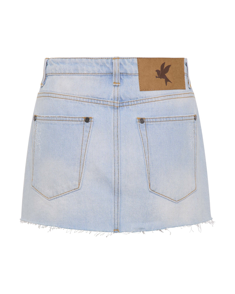 One Teaspoon - Sloane Low Waist Denim Mini Skirt - Cyber Blue