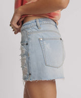 One Teaspoon - Sloane Low Waist Denim Mini Skirt - Cyber Blue