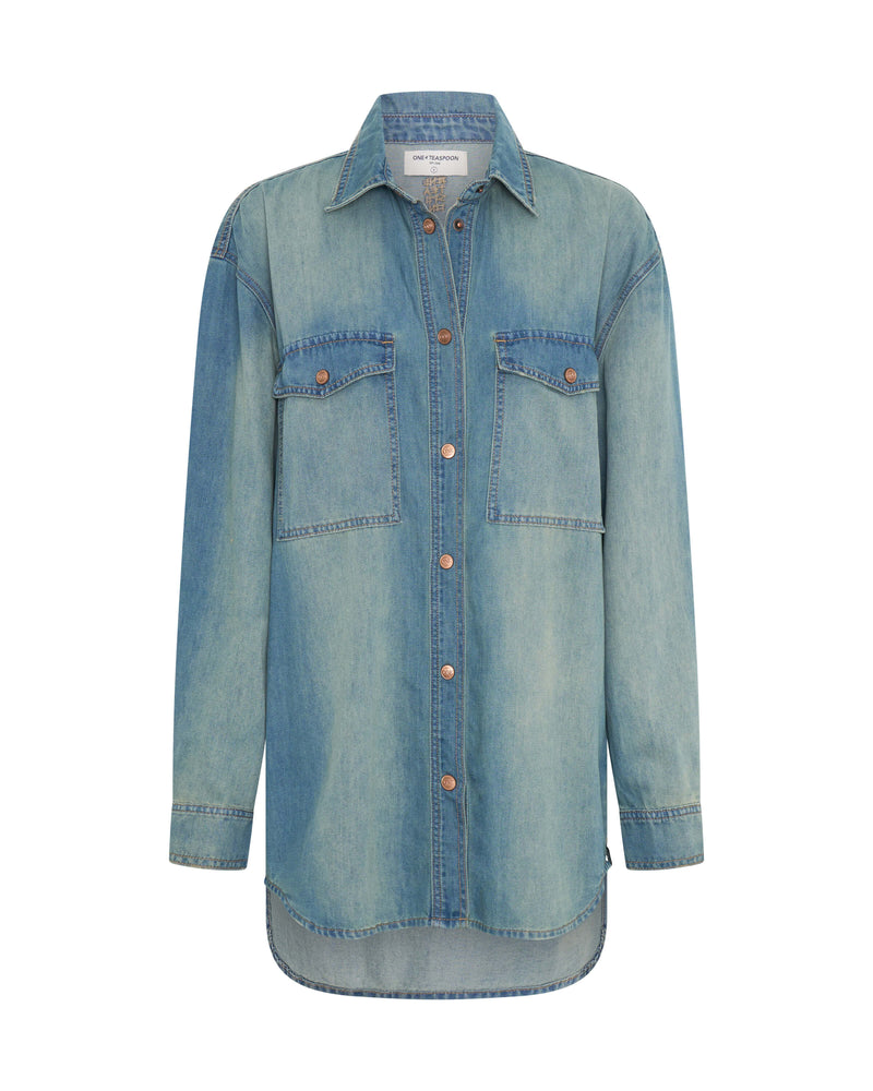 One Teaspoon - Essential Denim Shirt - Blue Ranch