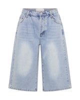 One Teaspoon - Beastie Low Waist Wide Leg Denim Shorts - Soft Blue