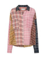 One Teaspoon - Panelled Check Oversized Cotton Shirt - Multi