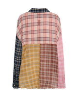 One Teaspoon - Panelled Check Oversized Cotton Shirt - Multi