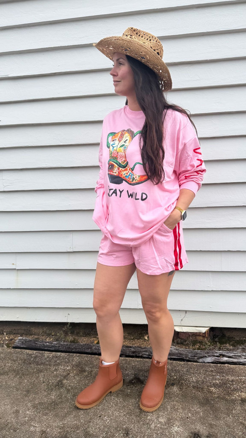 By Frankie Stay Wild Darlin Set Pink