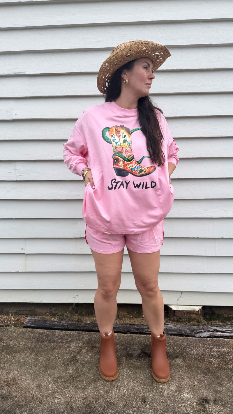 By Frankie Stay Wild Darlin Set Pink