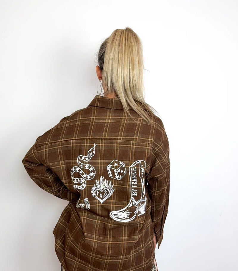 By Frankie  Plaid Cowgirl Top