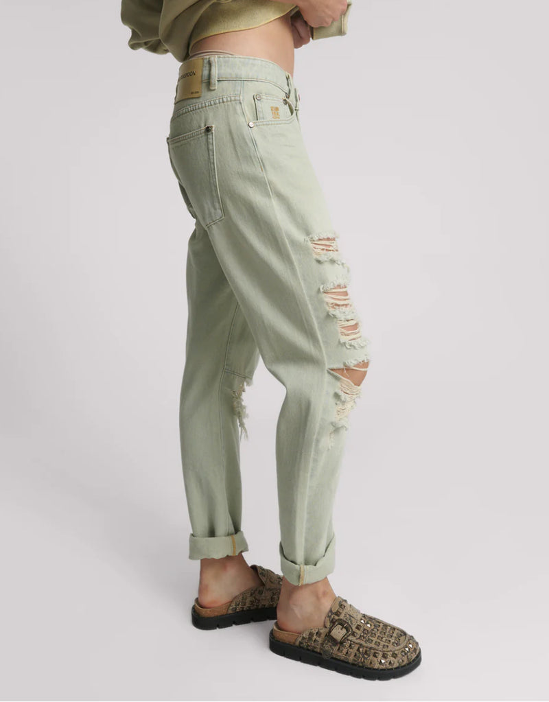 Saints Low Waist Boyfriend Denim Jeans - Sundae