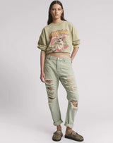 Saints Low Waist Boyfriend Denim Jeans - Sundae
