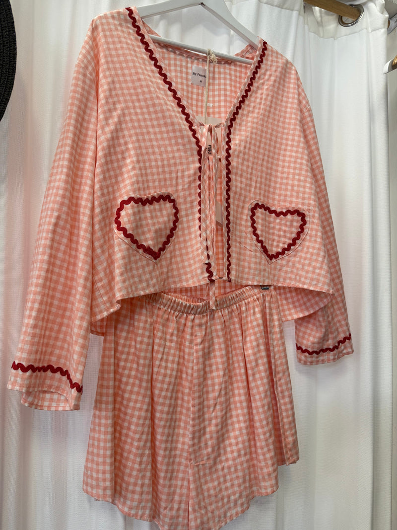 By Frankie Gingham long sleeve set