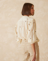 Indi & Cold Embroidered Gauze Shirt