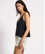 One Teaspoon - Deep V Front Singlet - Black