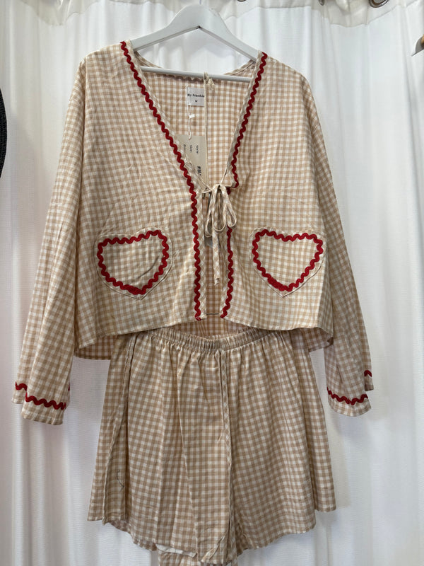 By Frankie Gingham long sleeve set