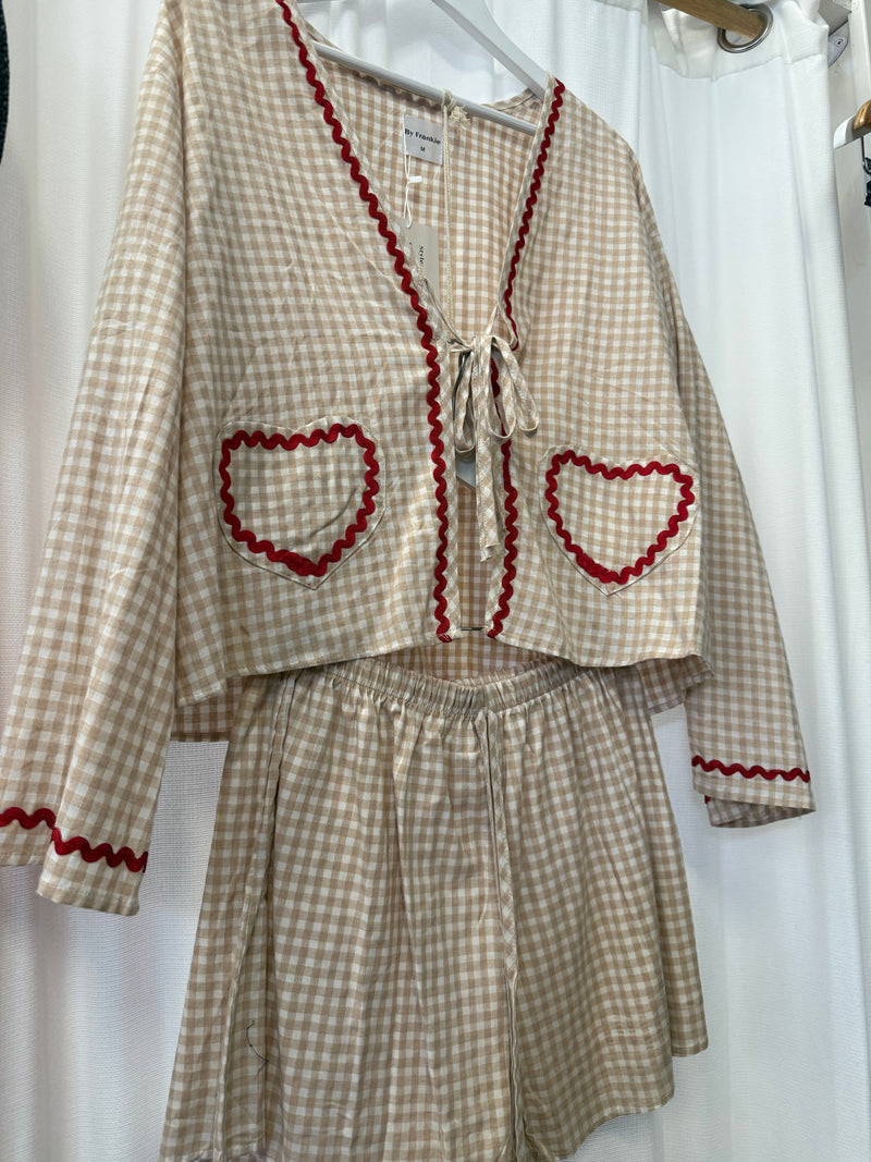 By Frankie Gingham long sleeve set