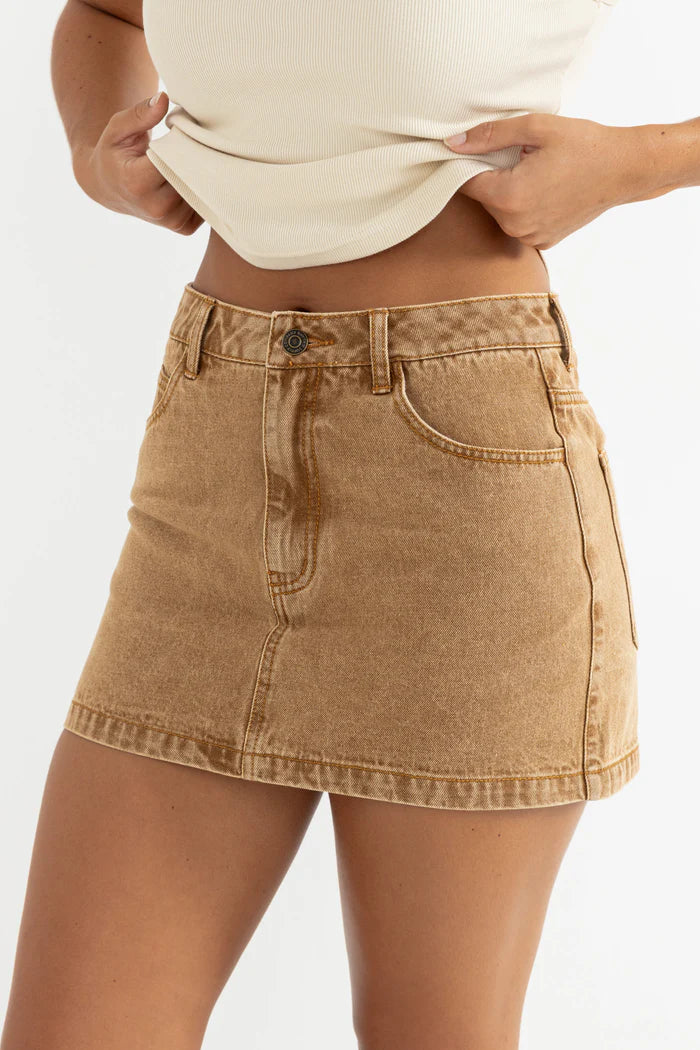 Rhythm Ruby Mini Skirt Washed Sand