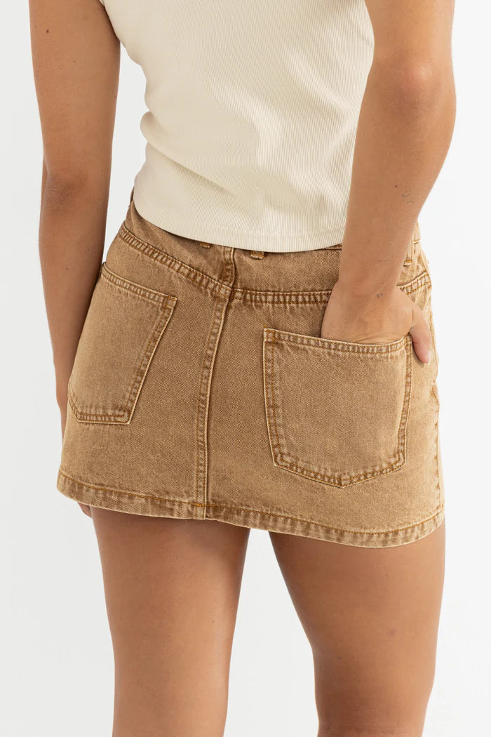 Rhythm Ruby Mini Skirt Washed Sand