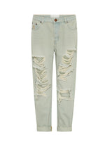 Saints Low Waist Boyfriend Denim Jeans - Sundae