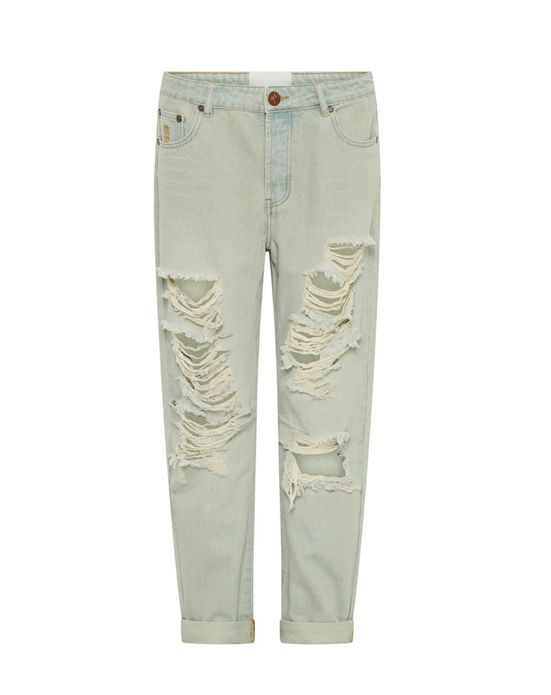 Saints Low Waist Boyfriend Denim Jeans - Sundae