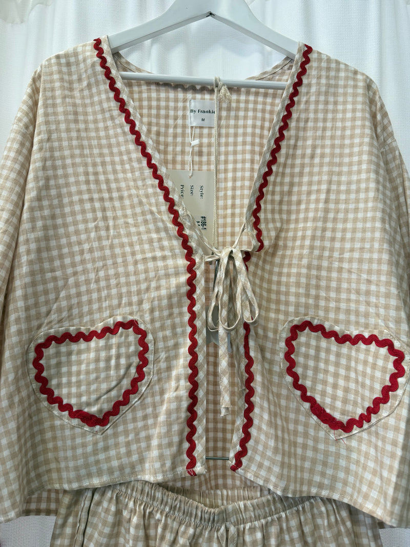 By Frankie Gingham long sleeve set