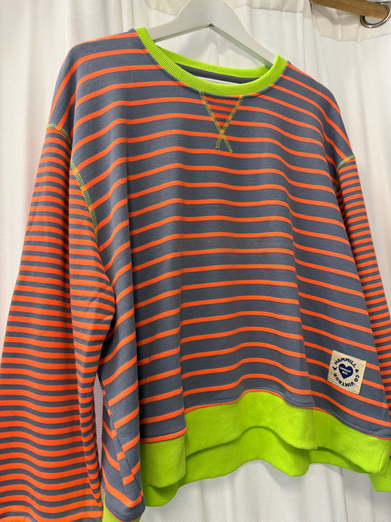 Hammill & Co retro striped sweat