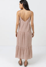 Rhythm Lola Check Tiered Midi Dress