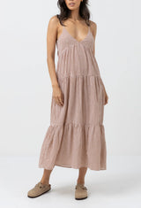 Rhythm Lola Check Tiered Midi Dress