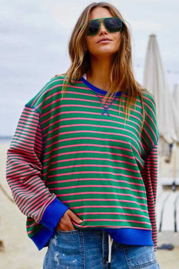 Hammill & Co retro striped sweat