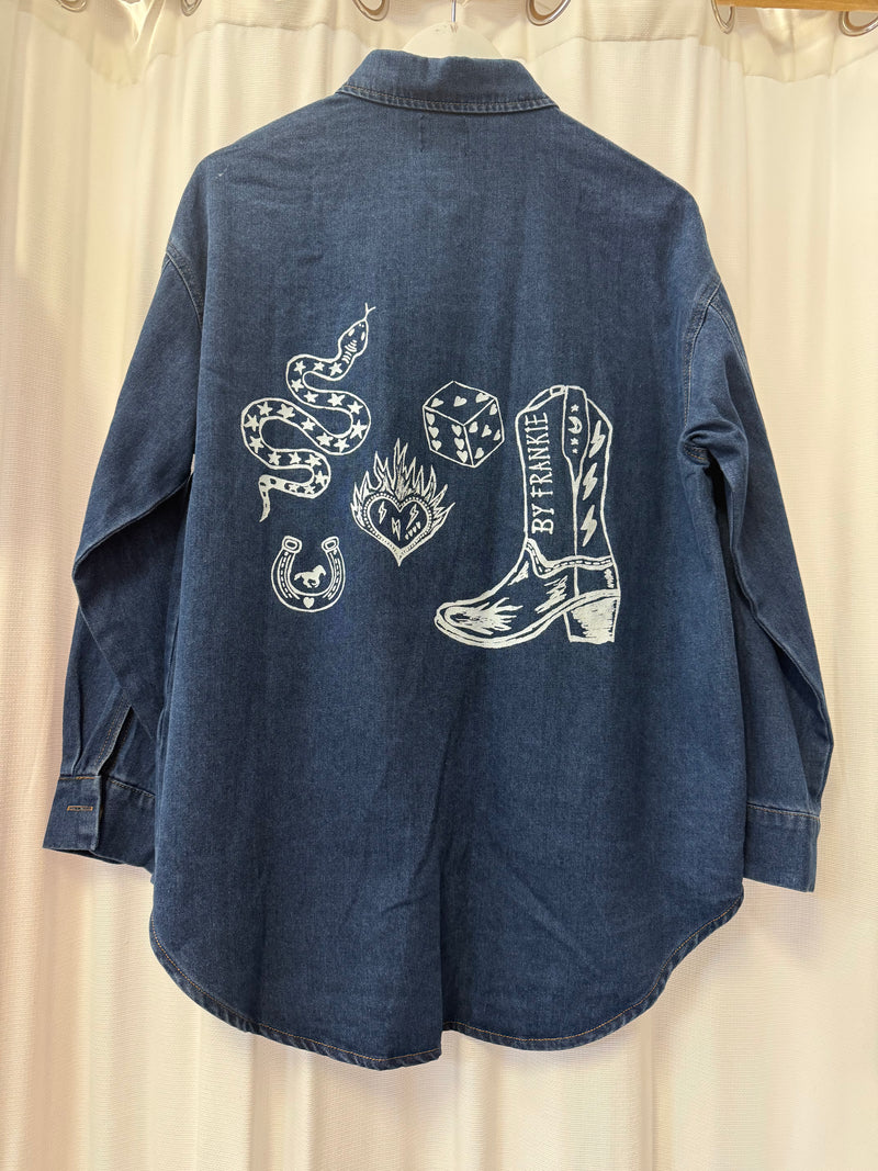 By Frankie Denim Top