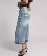 One Teaspoon 720’s Mid Waist Long Length Short in Sunset Blue