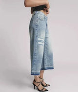 One Teaspoon 720’s Mid Waist Long Length Short in Sunset Blue
