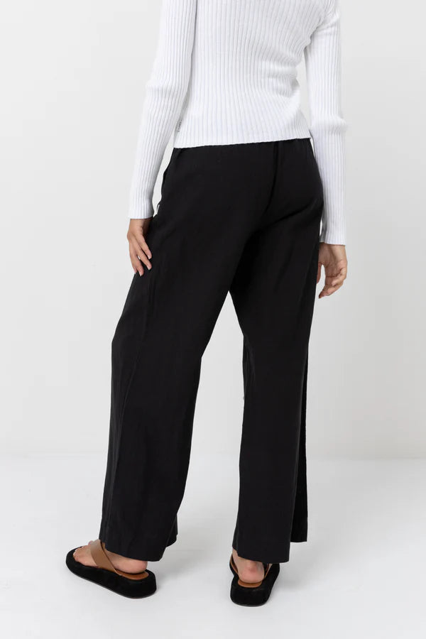 Rhythm| Classic Drawstring Pants- Black