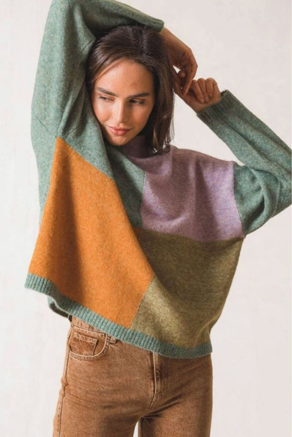 Indi & Cold Perkins Four Square Alpaca Wool Neck Knit