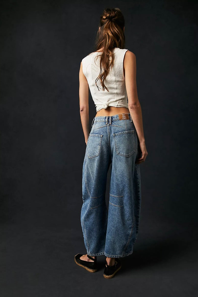 Free People - Good Luck Mid-Rise Barrel Jeans