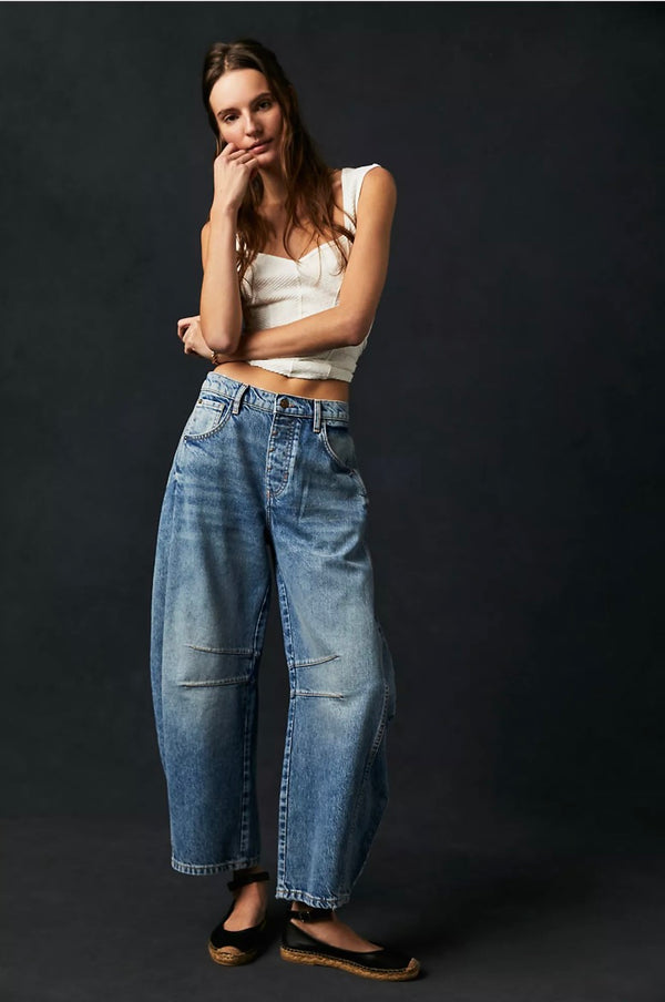 Free People - Good Luck Mid-Rise Barrel Jeans