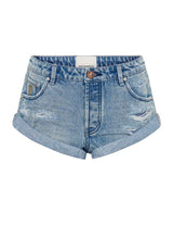 One Teaspoon - Bandits Low Waist Messed Up Denim Shorts - Salty Dog Blue