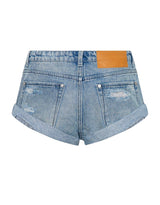 One Teaspoon - Bandits Low Waist Messed Up Denim Shorts - Salty Dog Blue