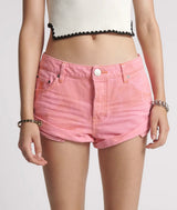 One Teaspoon - Bandits Low Waist Denim Shorts - Pink Kiss