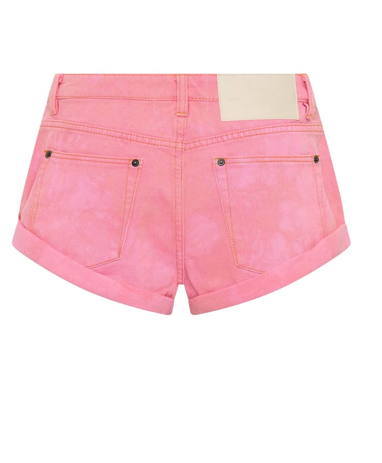 One Teaspoon - Bandits Low Waist Denim Shorts - Pink Kiss