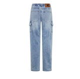 One Teaspoon - Cargo Shabbies Low Waist Drawstring Boyfriend Denim Jeans - Blue Tobacco