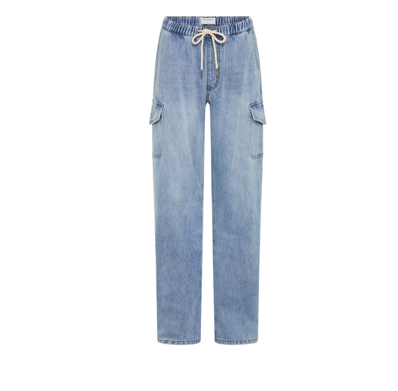 One Teaspoon - Cargo Shabbies Low Waist Drawstring Boyfriend Denim Jeans - Blue Tobacco