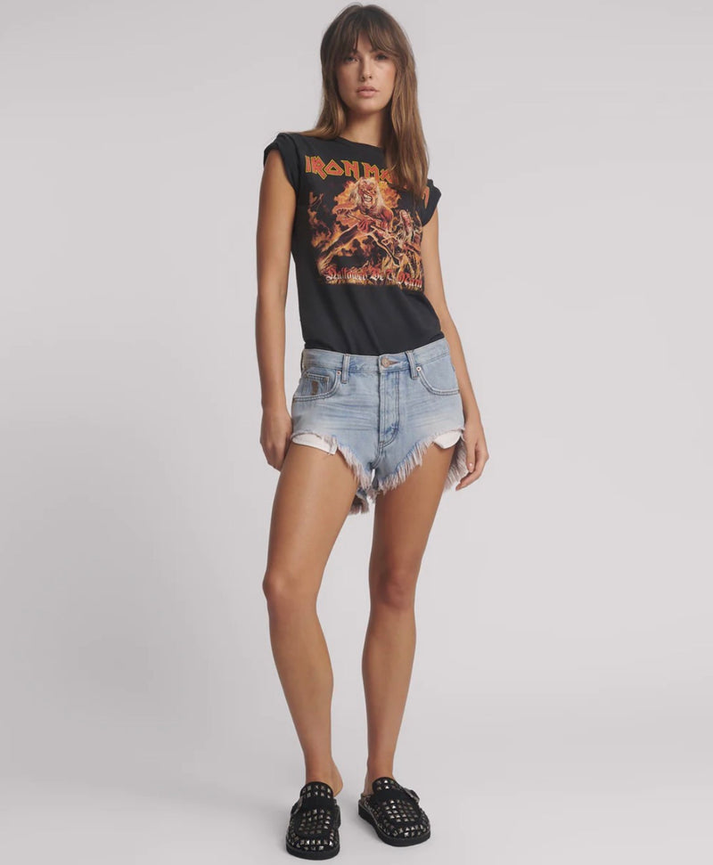 One Teaspoon - Rollers Low Waist Denim Shorts - Blue Tobacco