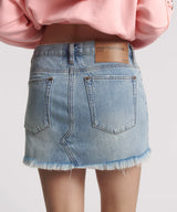 One Teaspoon - Junkyard Low Waist Relaxed Mini Denim Skirt - Blue Tobacco