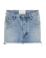 One Teaspoon - Junkyard Low Waist Relaxed Mini Denim Skirt - Blue Tobacco