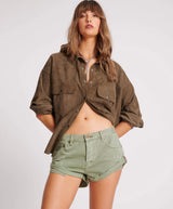 One Teaspoon - Bandits Low Waist Denim Shorts - Super Khaki