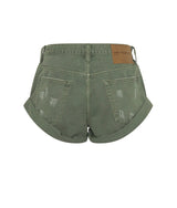 One Teaspoon - Bandits Low Waist Denim Shorts - Super Khaki